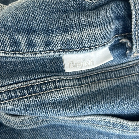 Boyish The Mikey High Rise Wide Leg Jeans Raw Hem Authentic Stretch Size 25 - Picture 11 of 12